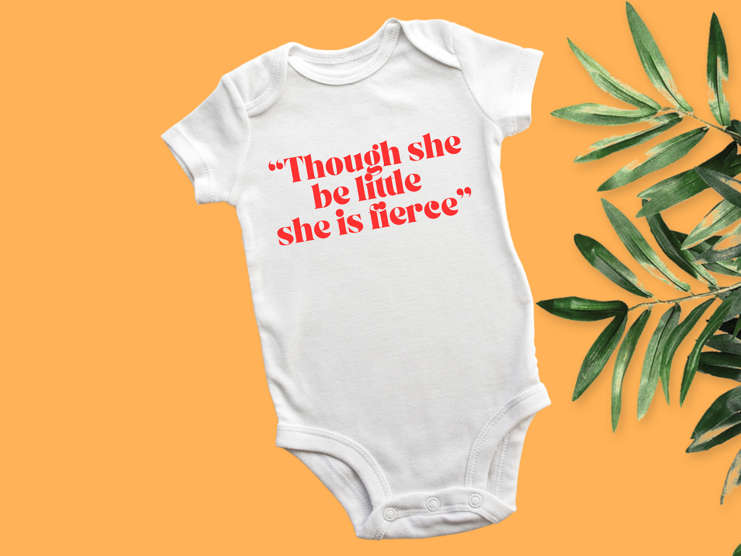 Though She Be Little She Is Fierce Baby Vest