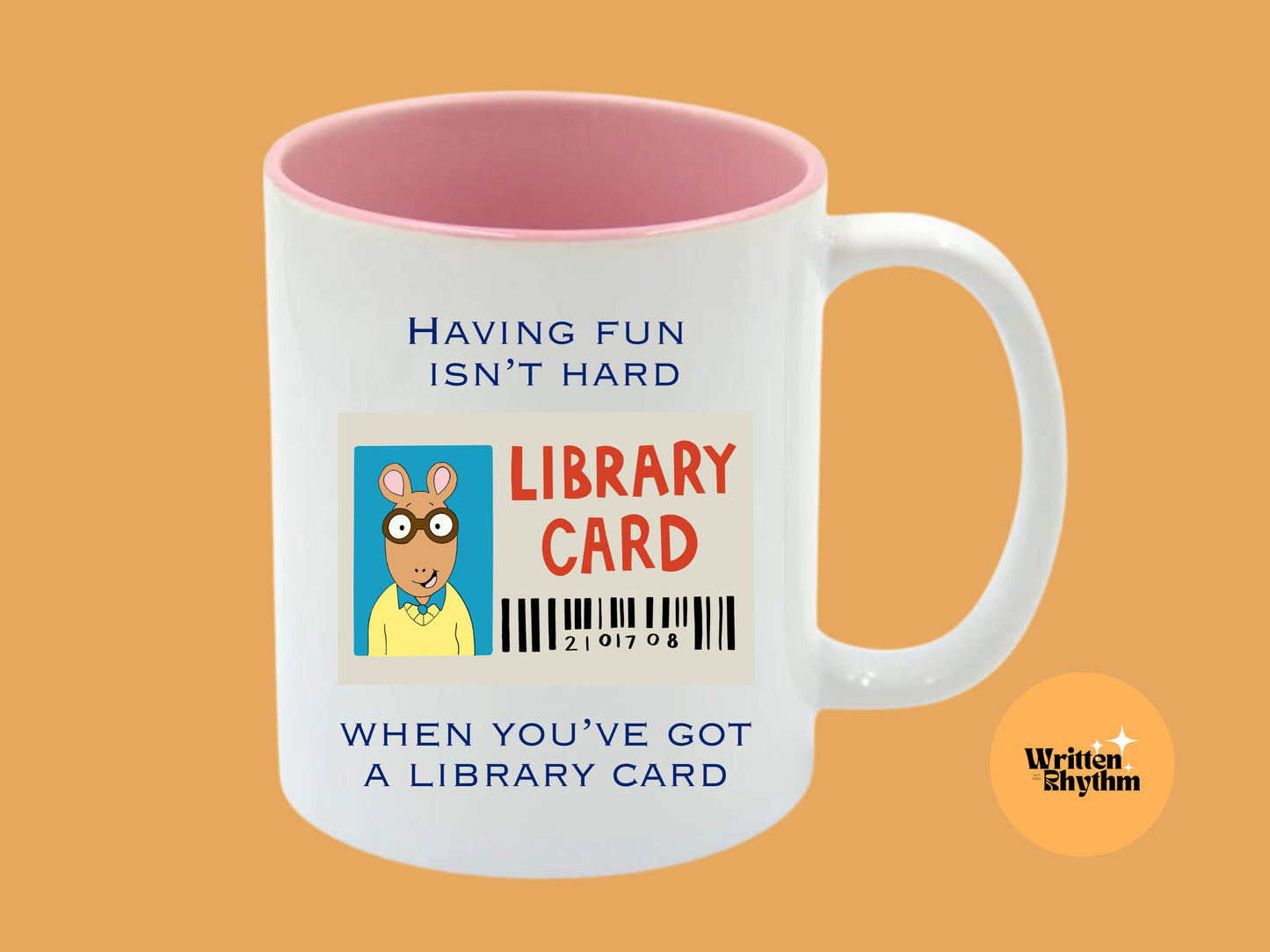 Arthur Library Card Mug, Library Card Mug, Bookish Library Card Mug, Bookish TV Mug, Bookish Gift, 2000s TV Show, Arthur Reading Mug