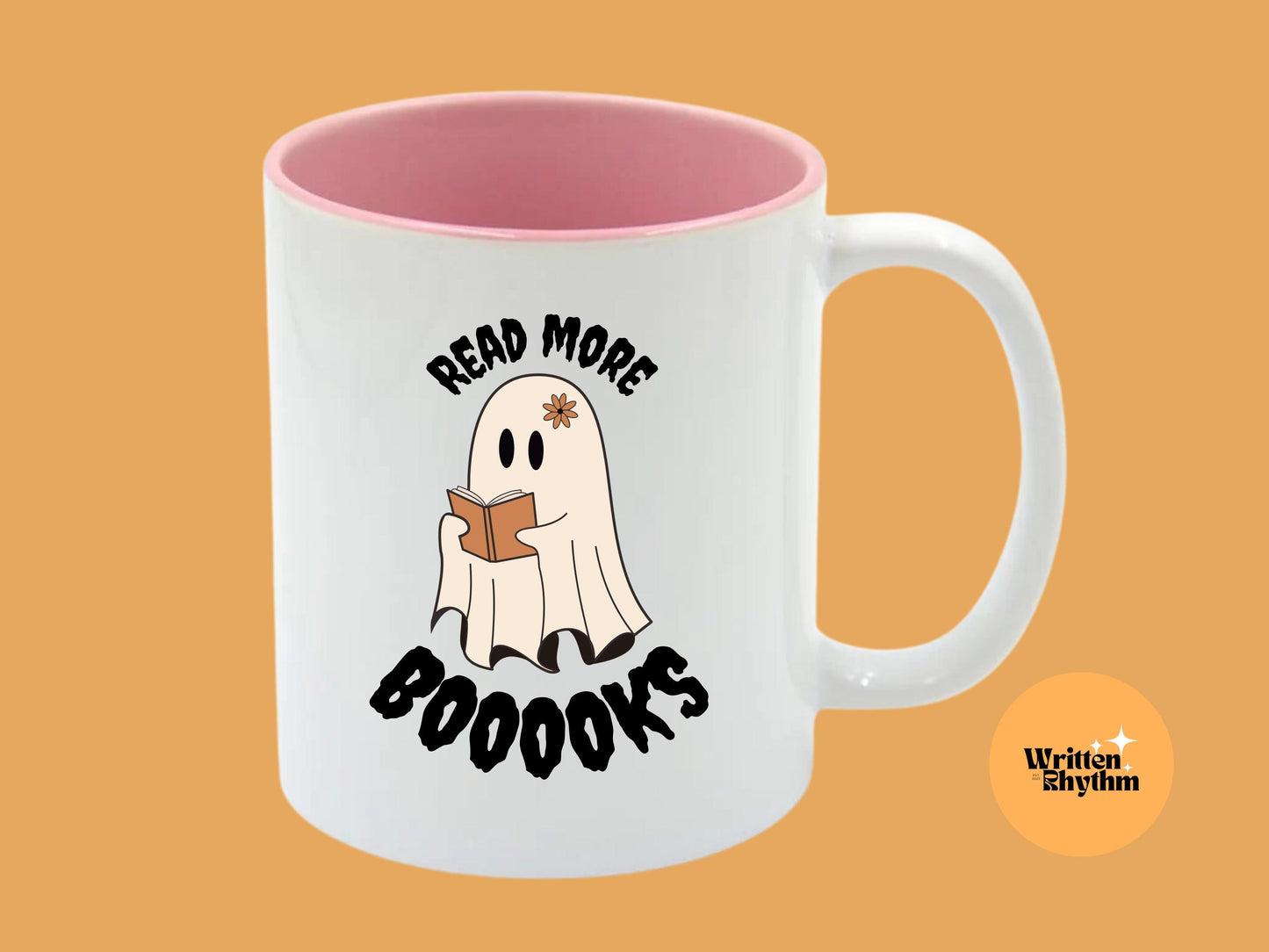 Bookish Ghost Mug: Read More Booooks - Halloween Coffee Mug