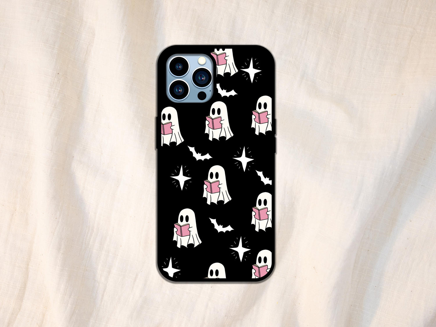 Ghost Bookish Phone Case, Bookish Ghost Phone Case, Cute Ghost Phone Case, Cute Ghost Halloween Phone Case, Book Lover Ghost Phone Gift