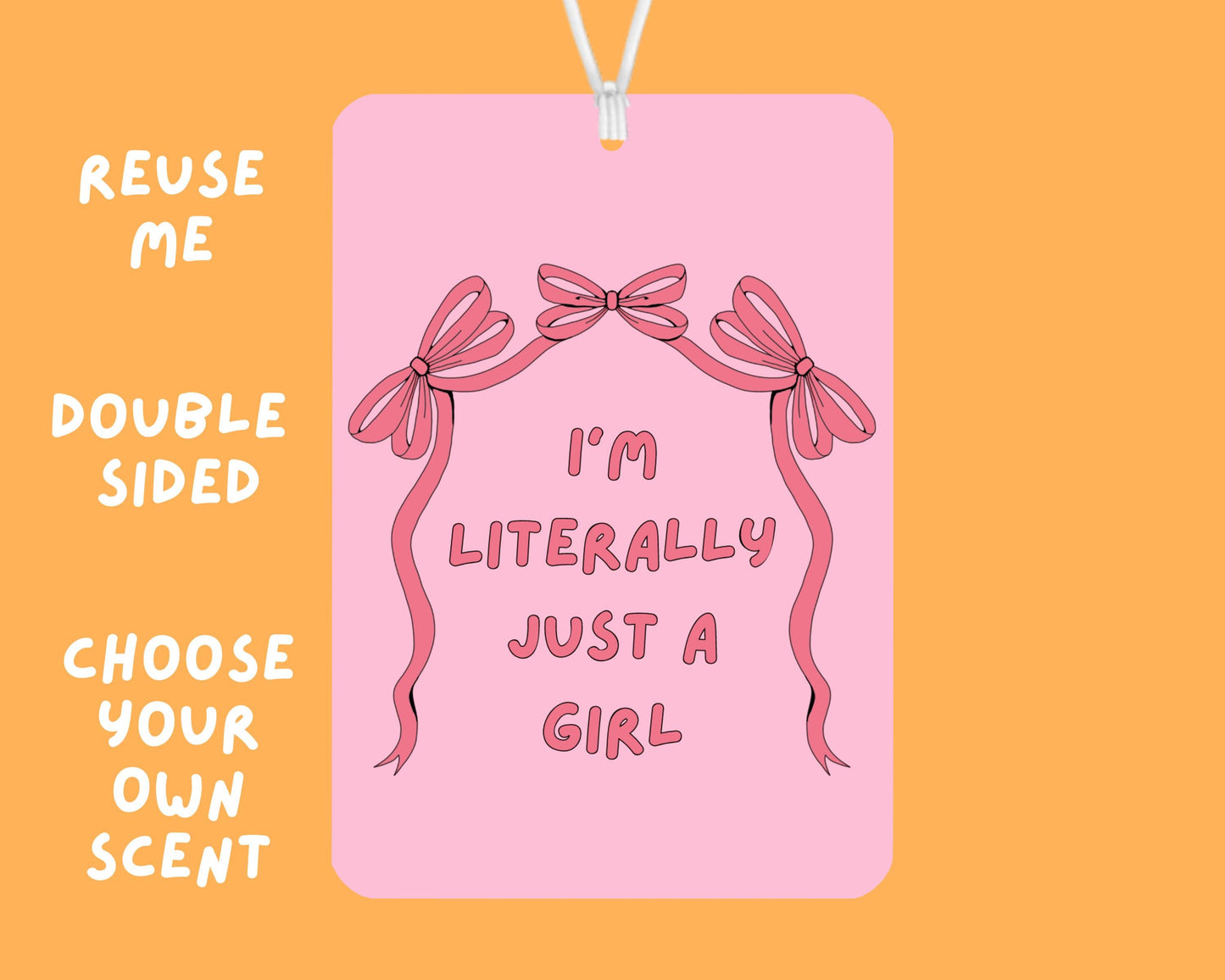 I'm Literally Just A Girl Car Air Freshener, Just A Girl Meme Car Air Freshener, Pink Girly Car Accessories, Cute Car Decor, Funny Car Gifts
