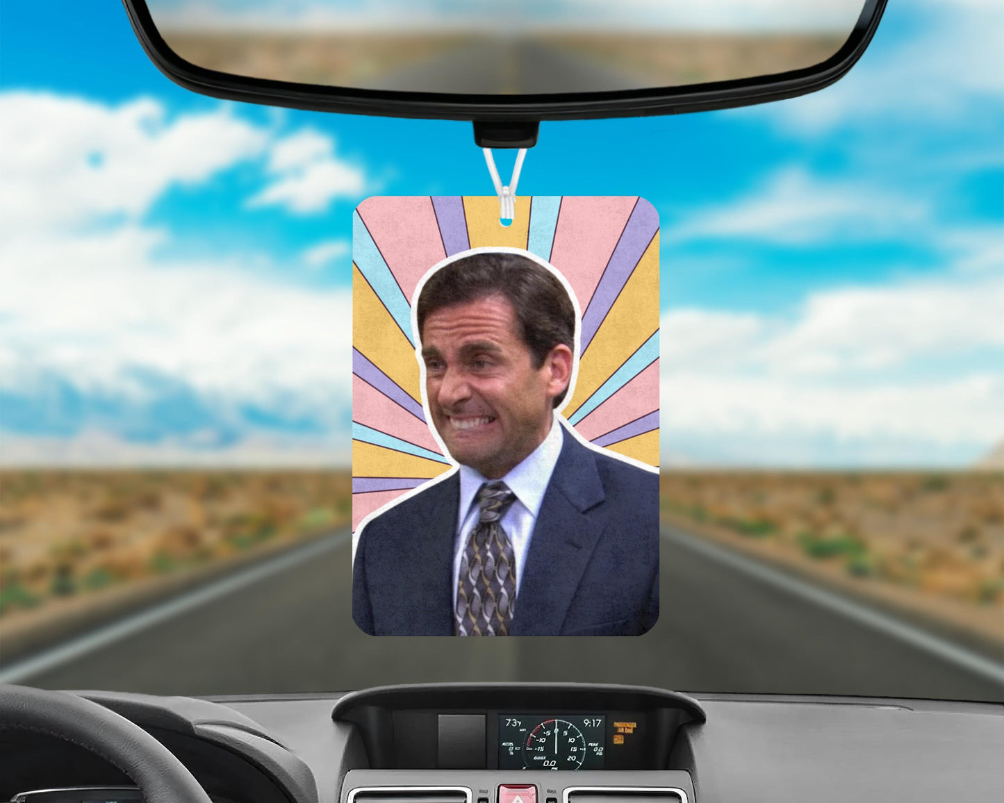 Michael Scott Car Air Freshener, Michael Scott Funny Car Air Freshener, Michael Scott Retro Car Gift, New Driver Gift, Novelty Car Gifts,