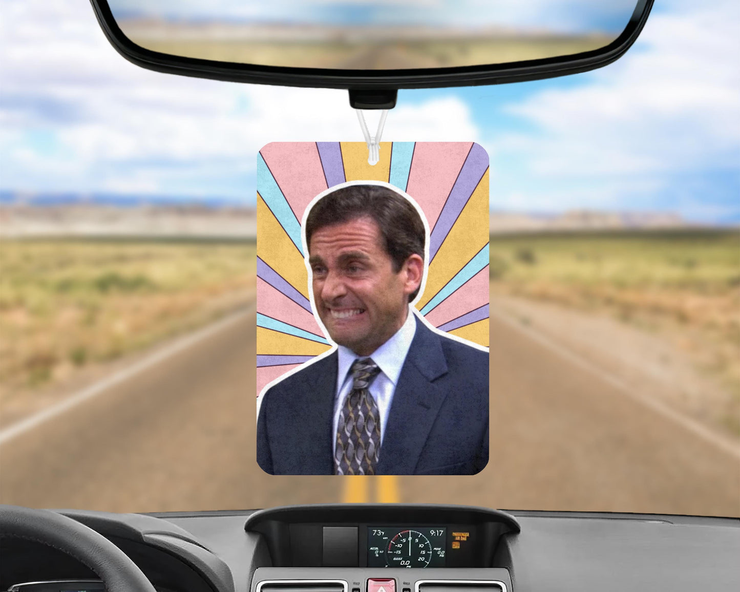 Michael Scott Car Air Freshener, Michael Scott Funny Car Air Freshener, Michael Scott Retro Car Gift, New Driver Gift, Novelty Car Gifts,