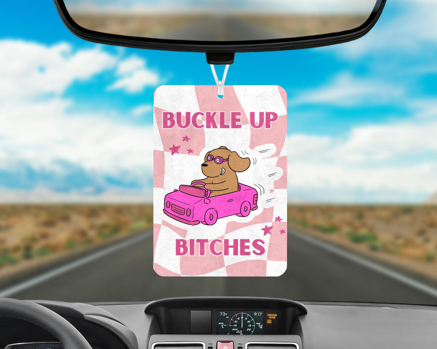 Buckle Up Bitches Car Air Freshener, Buckle Up Funny Meme Car Air Freshener, Pink Girly Car Accessories, Funny Car Decor, Funny Car Gifts