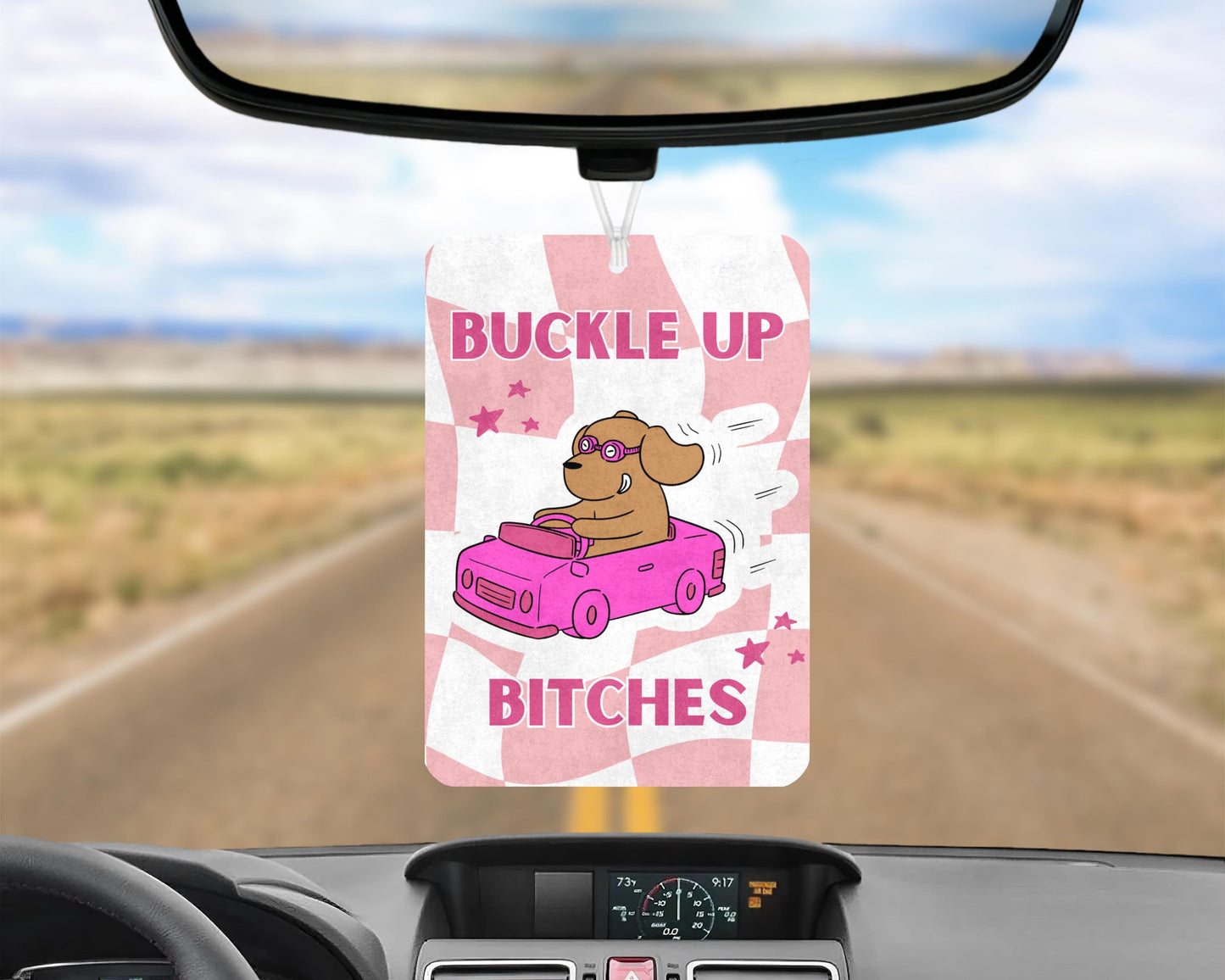 Buckle Up Bitches Car Air Freshener, Buckle Up Funny Meme Car Air Freshener, Pink Girly Car Accessories, Funny Car Decor, Funny Car Gifts