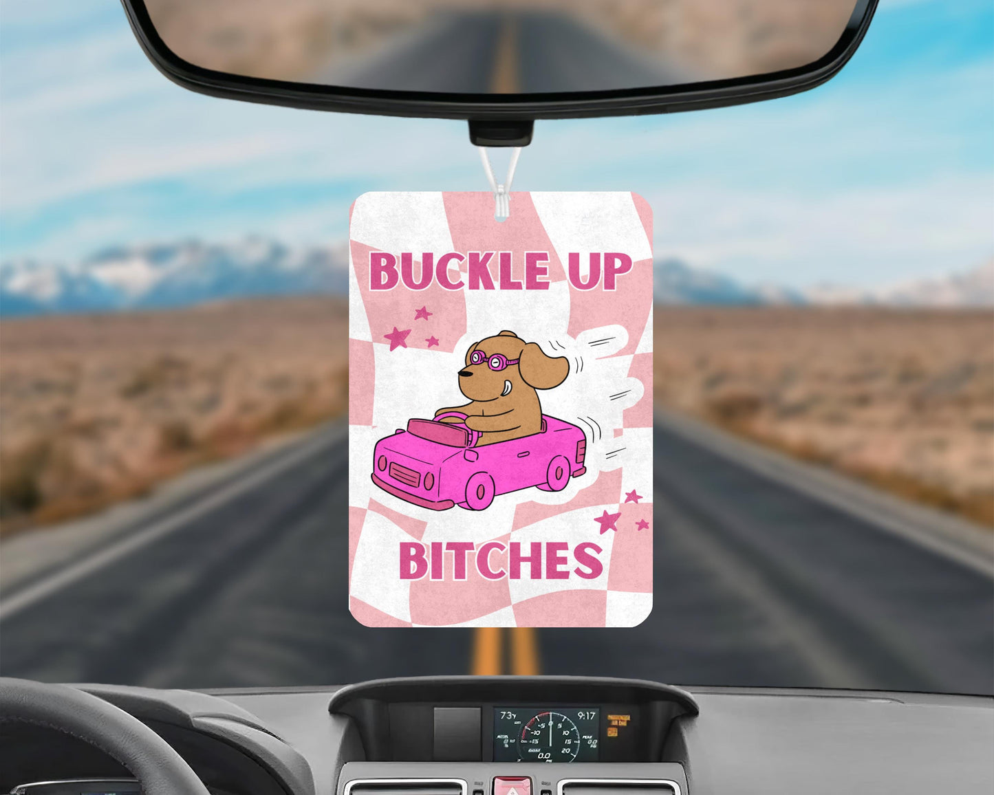 Buckle Up Bitches Car Air Freshener, Buckle Up Funny Meme Car Air Freshener, Pink Girly Car Accessories, Funny Car Decor, Funny Car Gifts