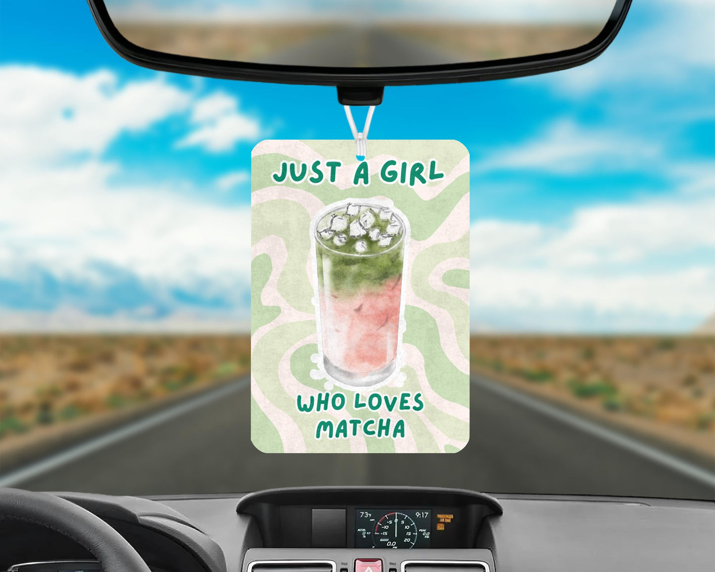 Just A Girl Who Loves Matcha Car Air Freshener, Just A Girl Meme Car Air Freshener, Girly Car Accessories, Cute Car Decor, Funny Car Gifts
