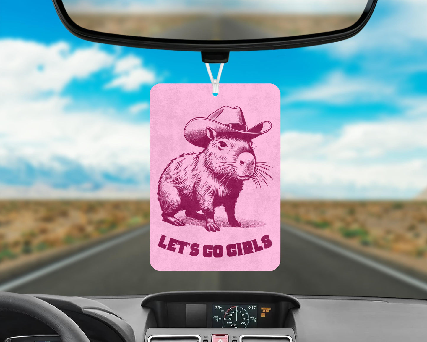 Lets Go Girls Capybara Car Air Freshener, Just A Girl Meme Car Air Freshener, Pink Girly Car Accessories, Cute Car Decor, Funny Car Gifts
