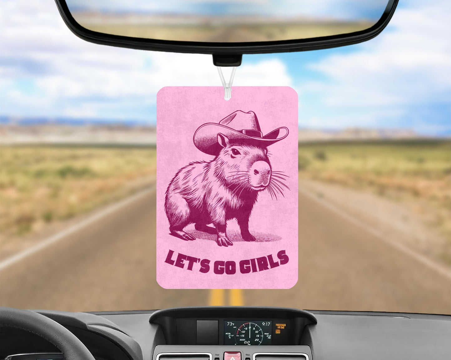 Lets Go Girls Capybara Car Air Freshener, Just A Girl Meme Car Air Freshener, Pink Girly Car Accessories, Cute Car Decor, Funny Car Gifts