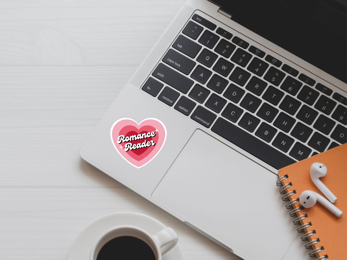 Romance Reader Heart Shaped Sticker