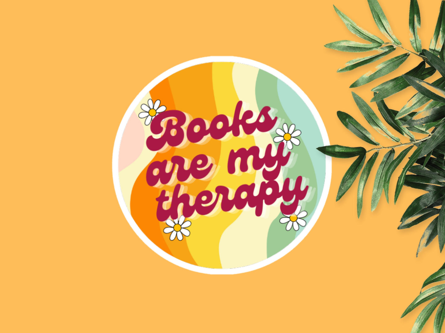 Books Are My Therapy Sticker