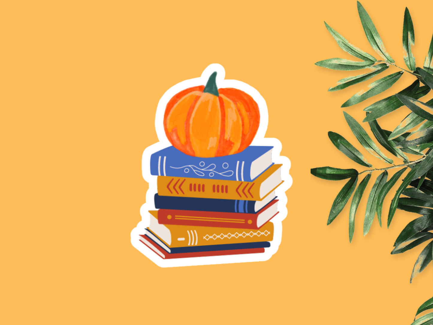 Bookstack Fall Halloween Sticker
