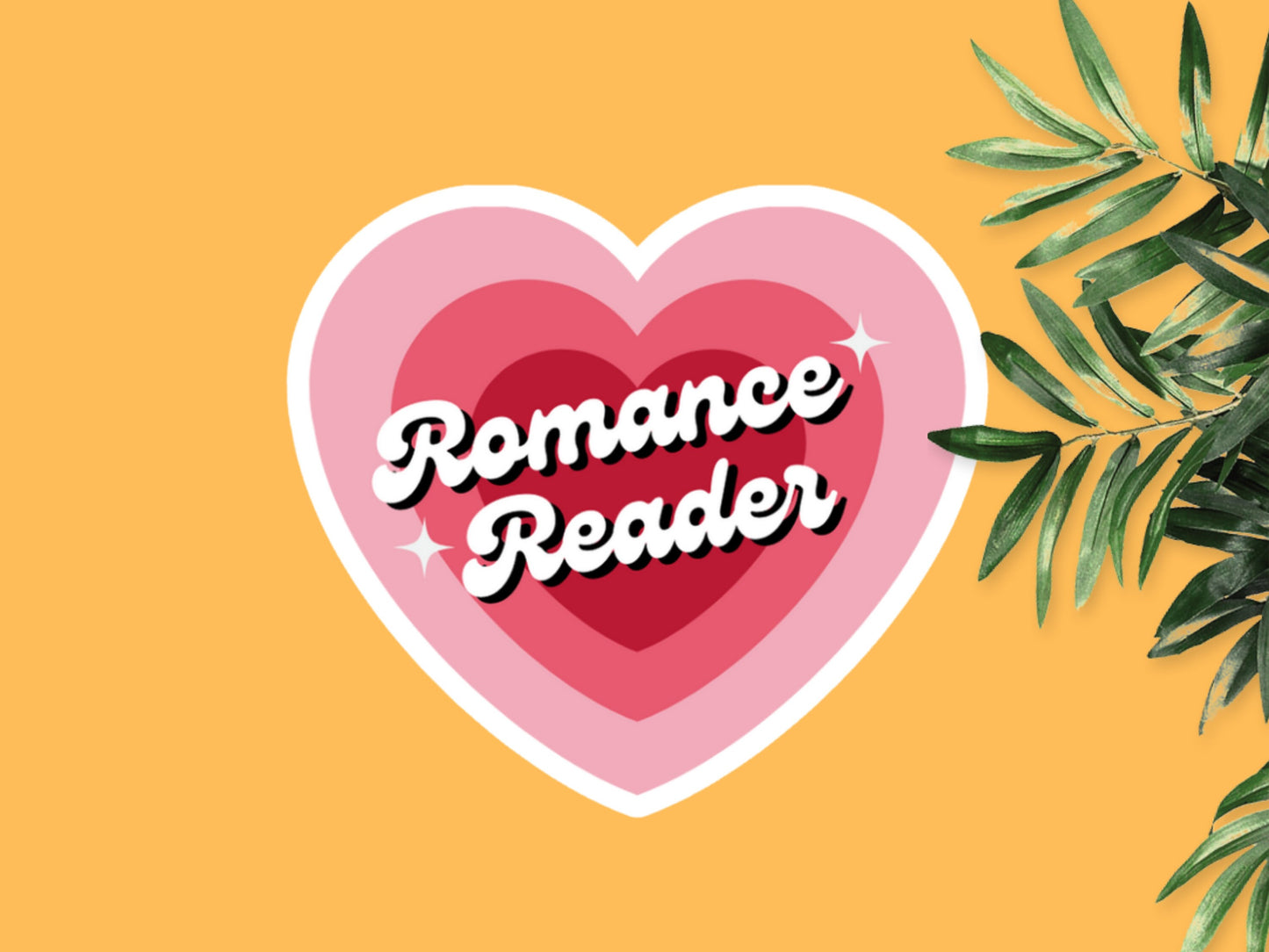 Romance Reader Heart Shaped Sticker