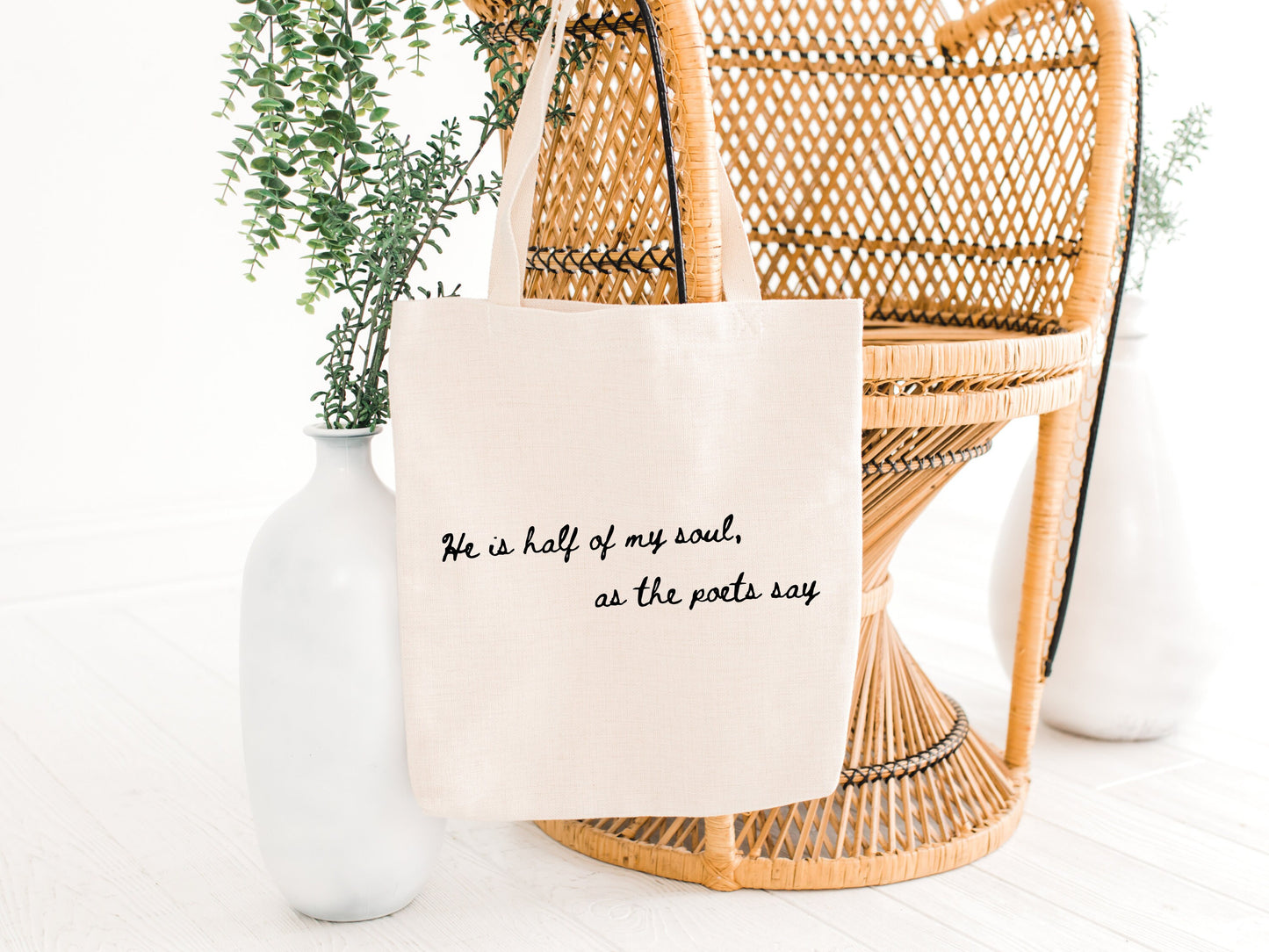He Is Half Of My Soul, As The Poets Say The Song of Achilles Tote Bag