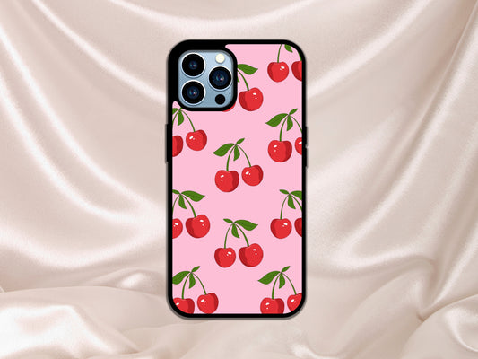 Cherry Phone Case, Cherry Print Phone Case, Red Cherry Phone Case, Cherry Phone Cover, Cute Phone Case, Girly Phone Cases, Pink Cherries