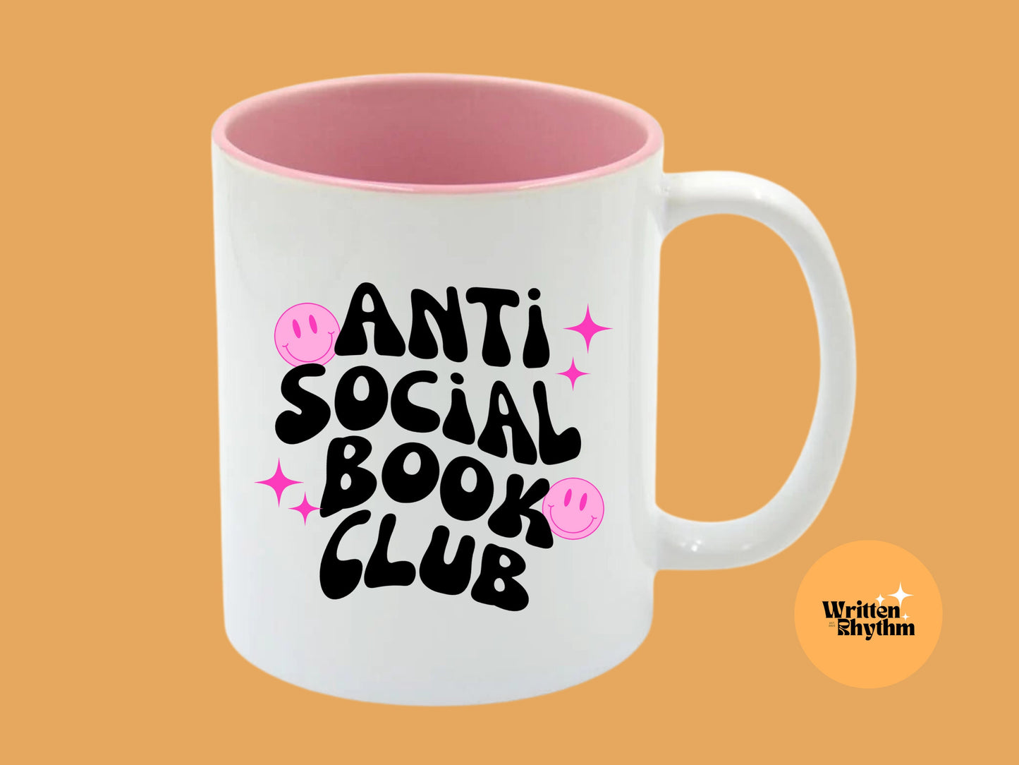Anti Social Book Club Mug, Book Club Mug, Book Mug, Mug and Coaster, Book Club Gift, Bookish Mug, Bookish Merch, Book Lover Mug, Readers Mug