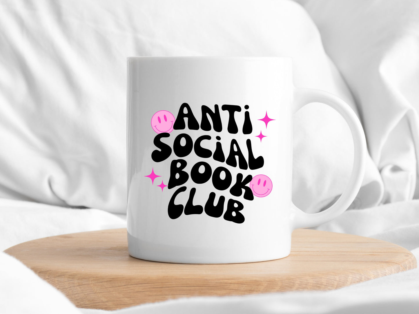 Anti Social Book Club Mug, Book Club Mug, Book Mug, Mug and Coaster, Book Club Gift, Bookish Mug, Bookish Merch, Book Lover Mug, Readers Mug