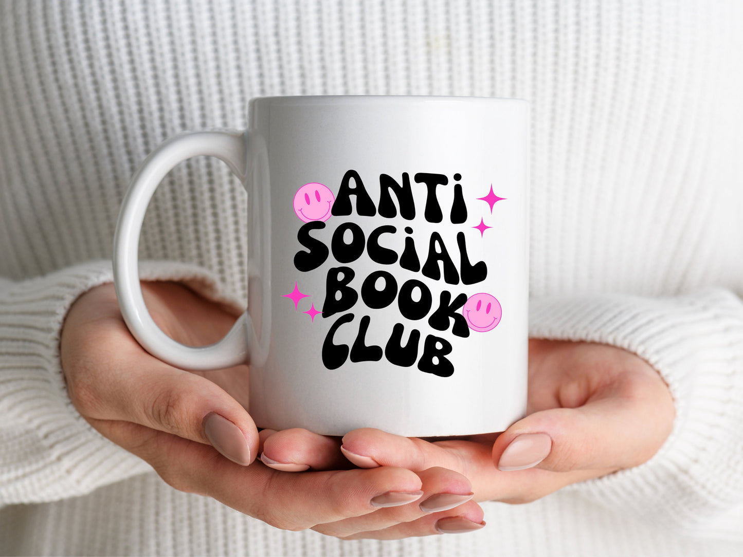 Anti Social Book Club Mug, Book Club Mug, Book Mug, Mug and Coaster, Book Club Gift, Bookish Mug, Bookish Merch, Book Lover Mug, Readers Mug