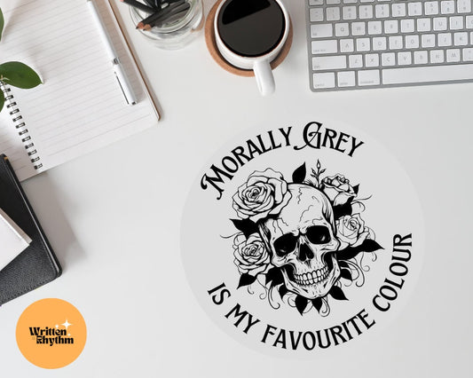 Morally Grey Is My Favourite Colour, Morally Grey Book Club, Bookish Mouse Pad, Literacy Mousemat, Bookish Home Office Decor, Bookish Gift