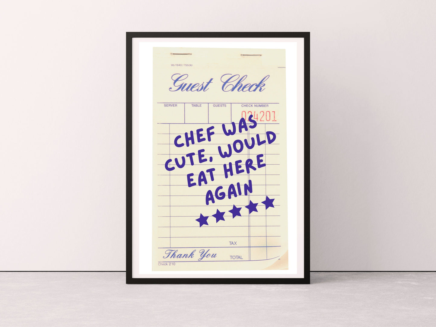 Chef Was Cute Print, Kitchen Wall Art, Chef Was Cute Would Eat Here Again, Home Decor, Dining Room Wall Art, Kitchen Quotes, Wall Art Prints