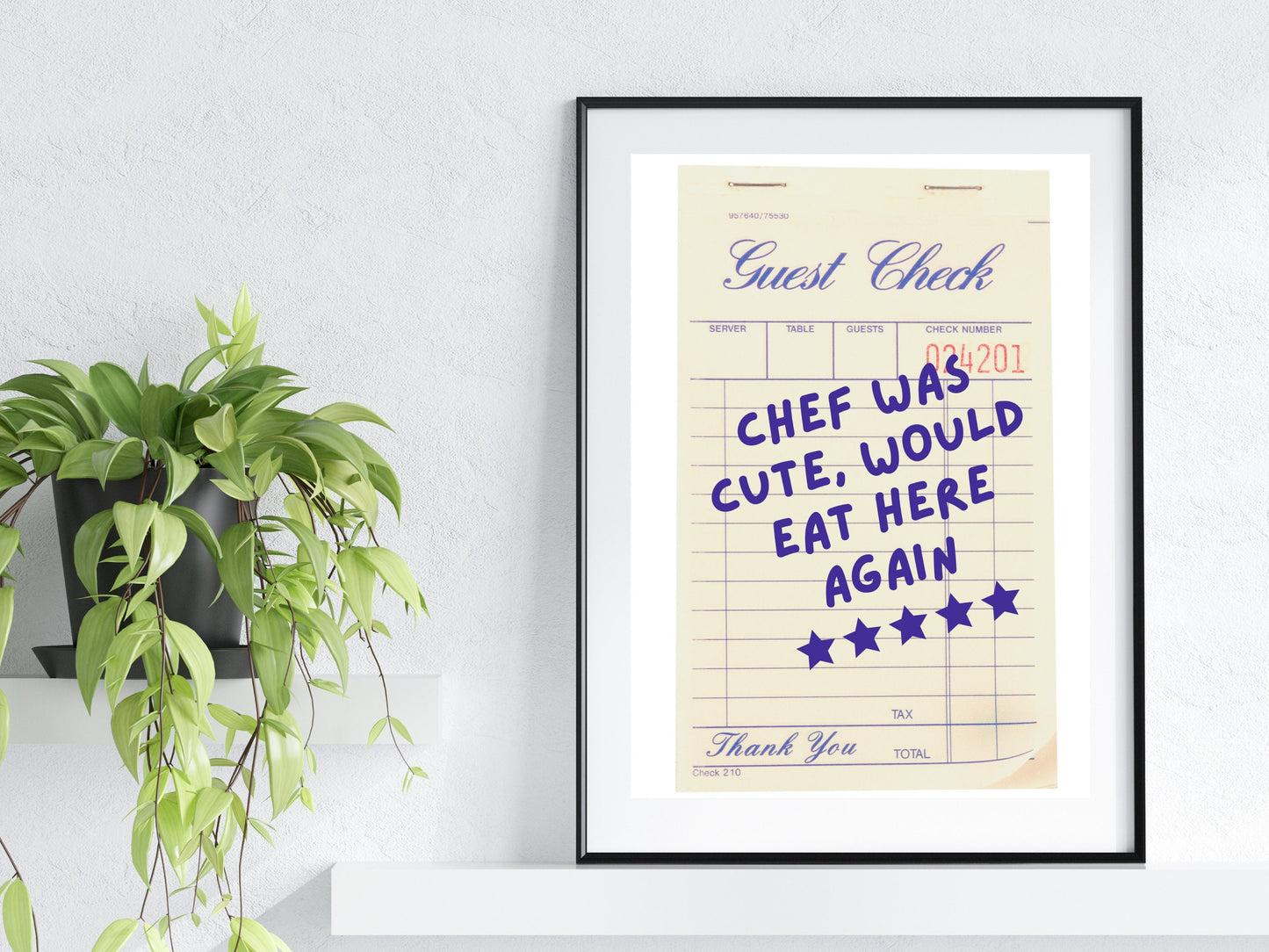 Chef Was Cute Print, Kitchen Wall Art, Chef Was Cute Would Eat Here Again, Home Decor, Dining Room Wall Art, Kitchen Quotes, Wall Art Prints