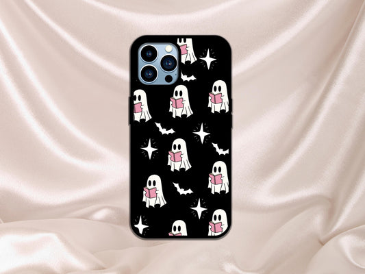 Ghost Bookish Phone Case, Bookish Ghost Phone Case, Cute Ghost Phone Case, Cute Ghost Halloween Phone Case, Book Lover Ghost Phone Gift