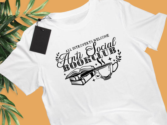 Anti Social Book Club Shirt: Organic Cotton Bookish Tee