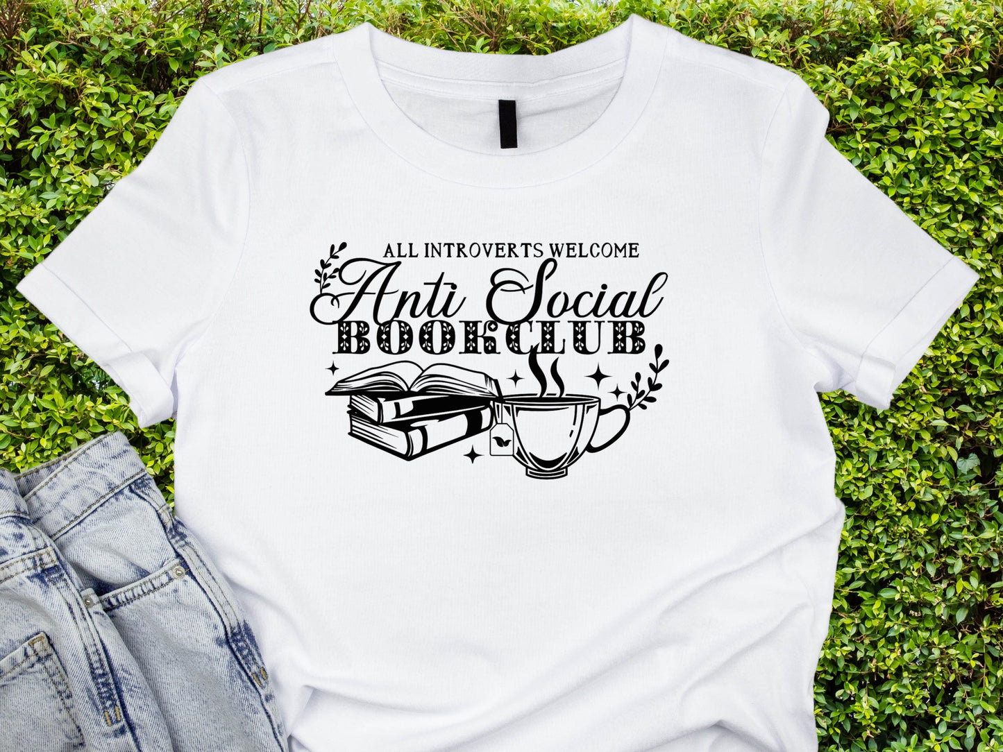 Anti Social Book Club Shirt: Organic Cotton Bookish Tee