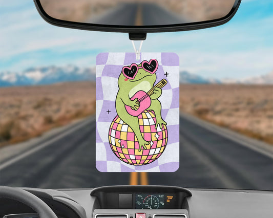Retro Disco Frog Car Air Freshener, Cute Frog Car Air Freshener, Frog Air Freshie, New Driver Gift, Funny Novelty Car Gift, Cute Car Decor