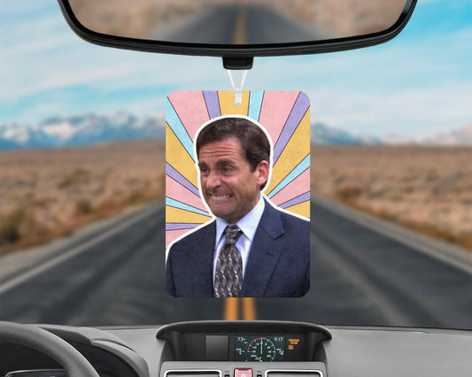 Michael Scott Car Air Freshener, Michael Scott Funny Car Air Freshener, Michael Scott Retro Car Gift, New Driver Gift, Novelty Car Gifts,
