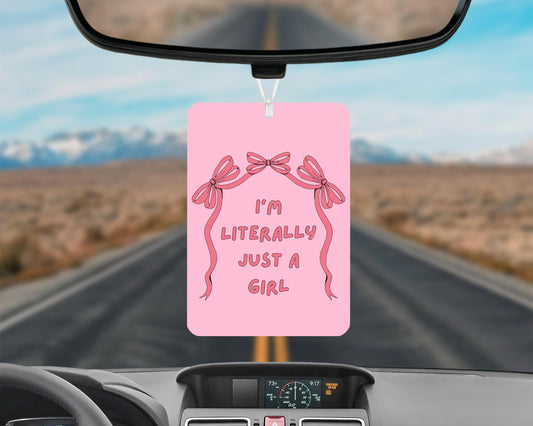 I'm Literally Just A Girl Car Air Freshener, Just A Girl Meme Car Air Freshener, Pink Girly Car Accessories, Cute Car Decor, Funny Car Gifts