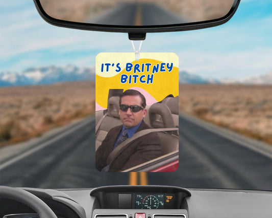 Micheal Scott It’s Britney Car Air Freshener, Micheal Scott Funny Car Air Freshener, New Driver Gift, Novelty Car Gifts, Car Accessories