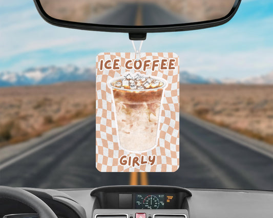 Iced Coffee Girly Car Air Freshener, Ice Coffee Car Air Freshener, Girly Car Accessories, Cute Car Decor, Funny Car Gifts, Iced Coffee Lover
