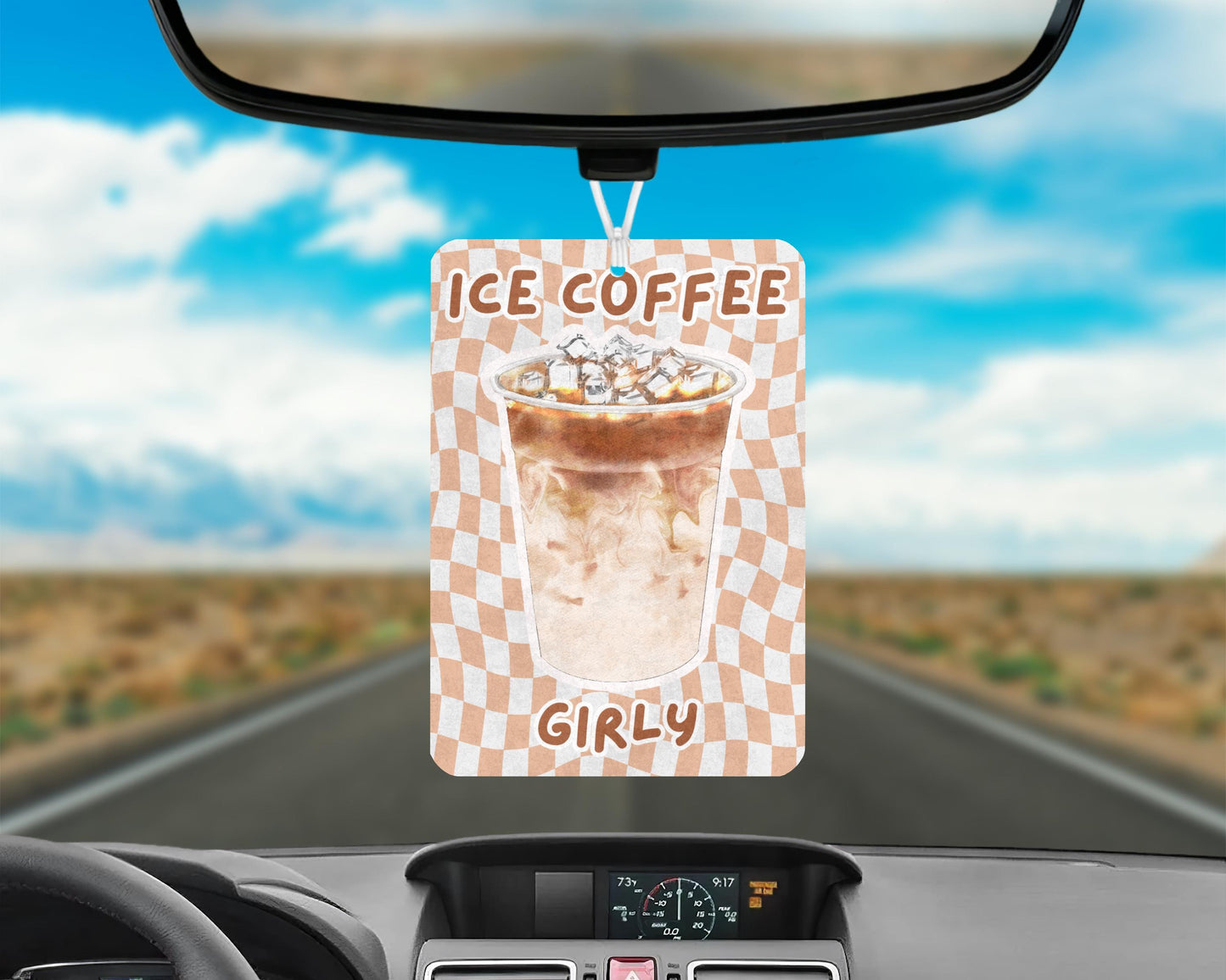 Iced Coffee Girly Car Air Freshener, Ice Coffee Car Air Freshener, Girly Car Accessories, Cute Car Decor, Funny Car Gifts, Iced Coffee Lover