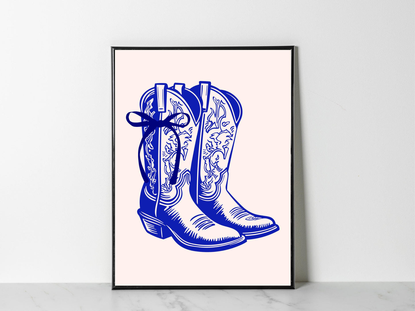 Cowboy Boots Print, Cowboy Boots Wall Art, Cowgirl Boots Art, Girly Bedroom Print, Blue Cowgirl Print, Cowboy Poster, Aesthetic Prints