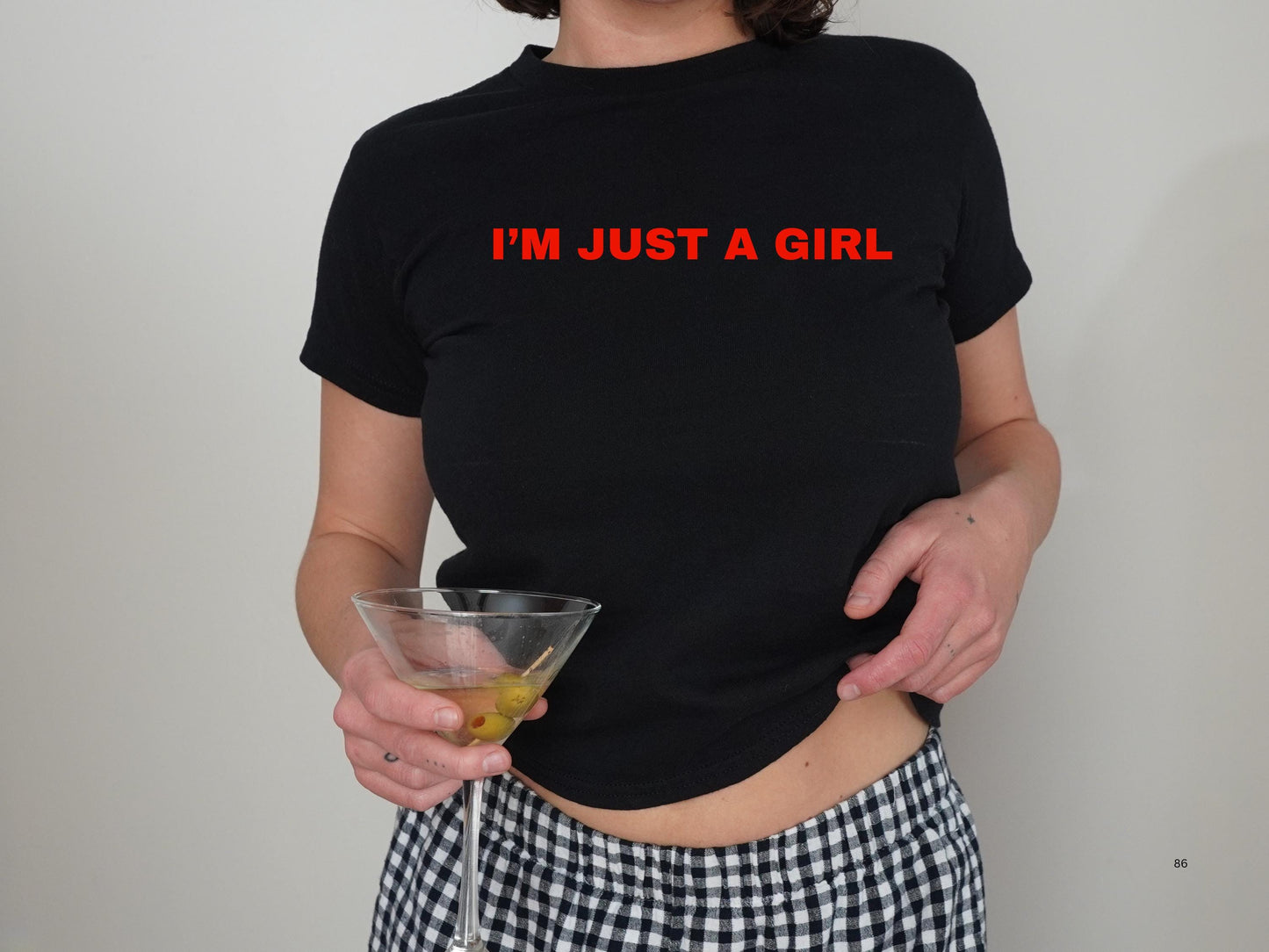 I'm Just A Girl Baby Tee, Just A Girl T-Shirt, Funny Slogan Baby Tees, Trending Y2K Aesthetic Tee, Slogan Crop Top Summer Clothes, Girly Tee