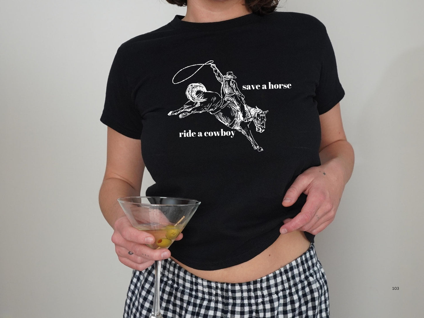 Save A Horse Ride A Cowboy Baby Tee, Save A Horse T-Shirt, Cowboy Y2K Style Baby Tee, 2000s Aesthetic Cropped Top, Funny Meme Slogan Tee