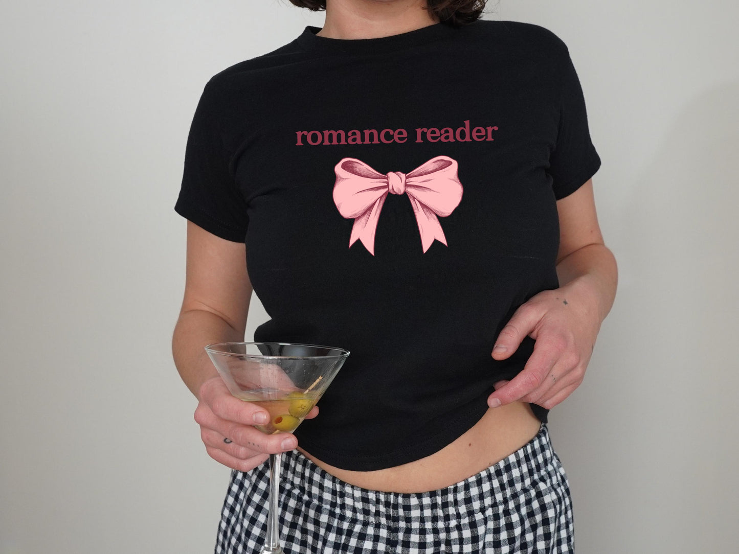 Romance Reader Baby Tee: Y2K Bookish Organic Cotton T-Shirt