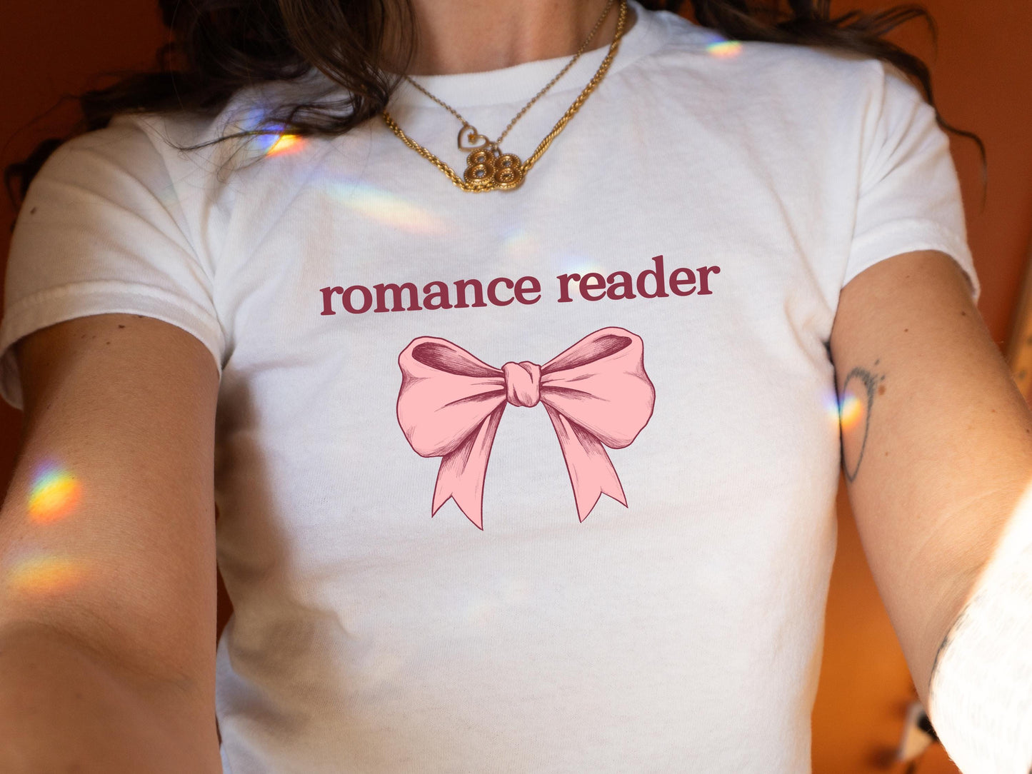 Romance Reader Baby Tee: Y2K Bookish Organic Cotton T-Shirt