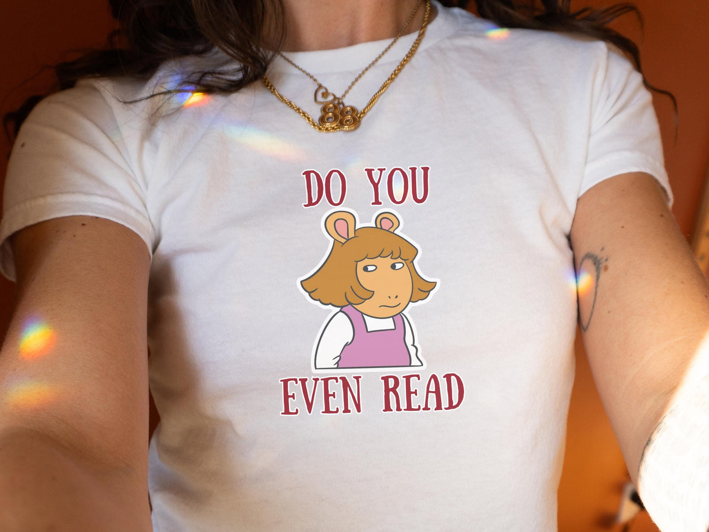 DW Arthur TV Show Baby Tee, DW Side Eye Meme Baby Tee, Vintage Arthur And Friends Shirt, Retro 90's Kids Nostalgia Shirt, Do You Even Read