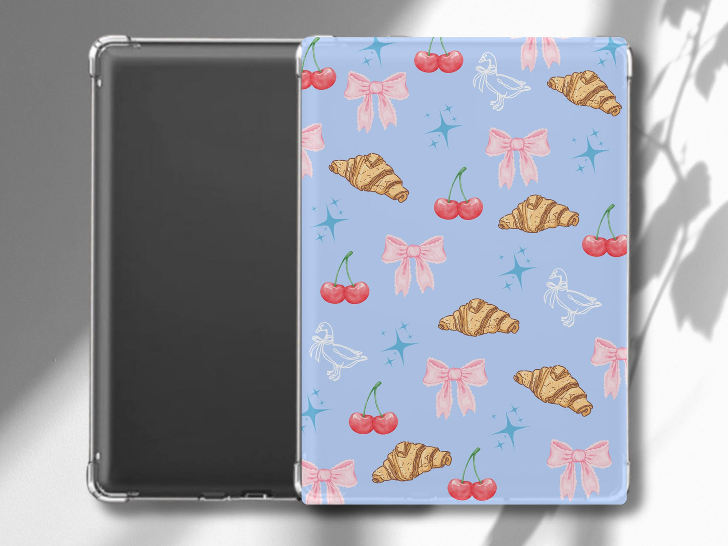 Girly Pattern Kindle Insert, Insert For Kindle, Kindle Accessories For Book Lovers, Croissant Kindle Insert, E-Reader Insert, Bookish Gift