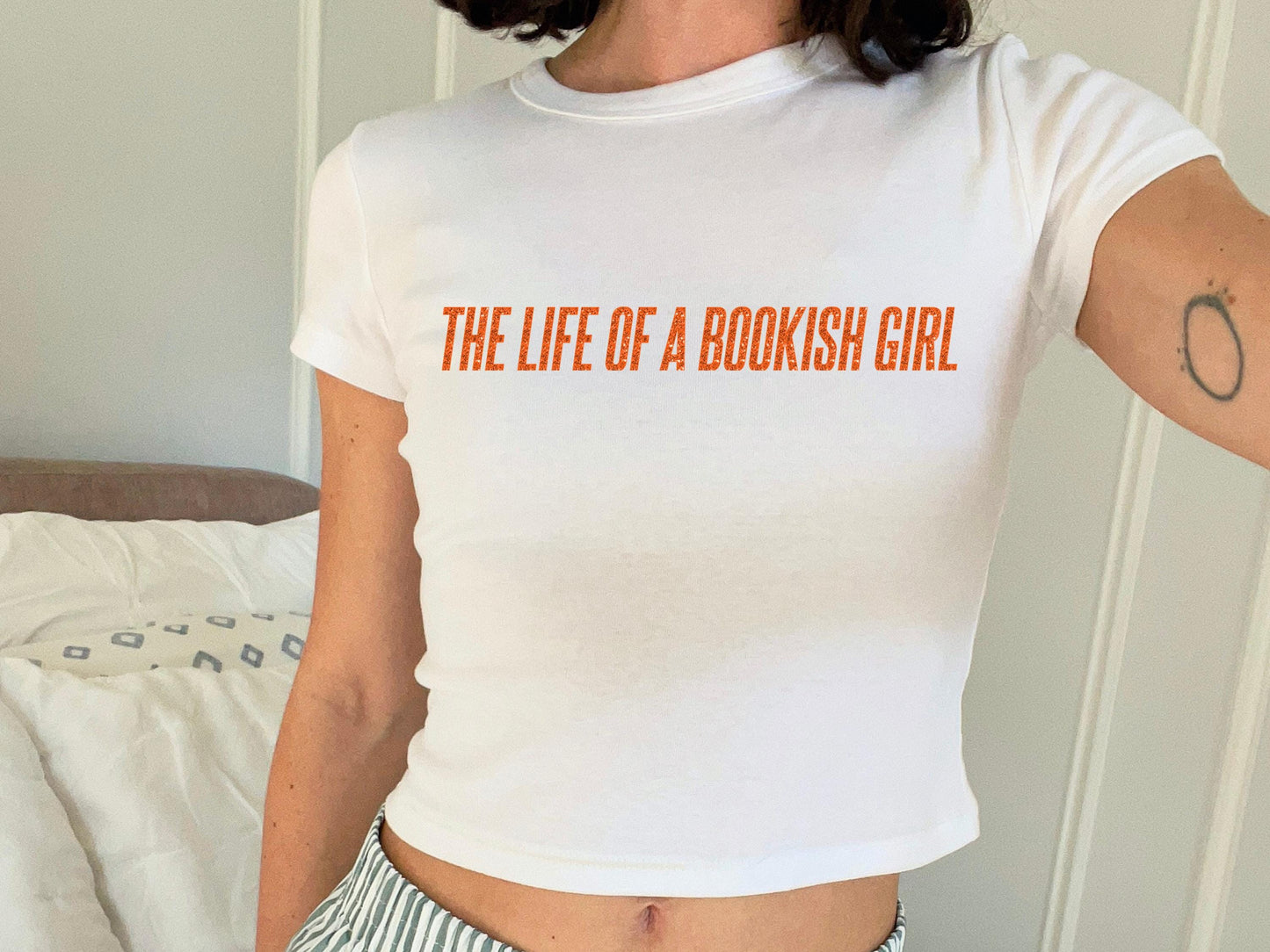 The Life Of A Bookish Girl Baby Tee, Life Of A Bookish Girl Shirt, Taylor Baby Tee, TS Showgirl Shirt, Trendy Bookish Showgirl Life T-Shirt