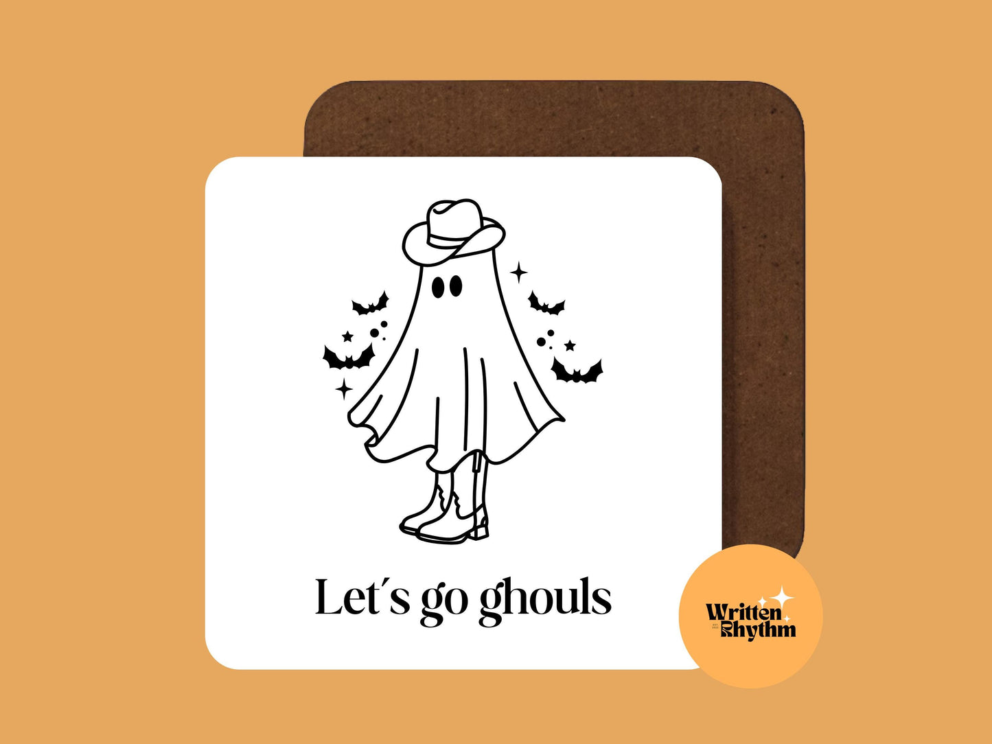 Lets Go Ghouls Mug: Cowgirl Ghost Halloween Coffee Mug