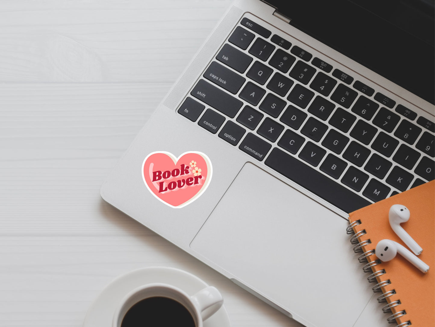 Book Lover Heart Shaped Sticker