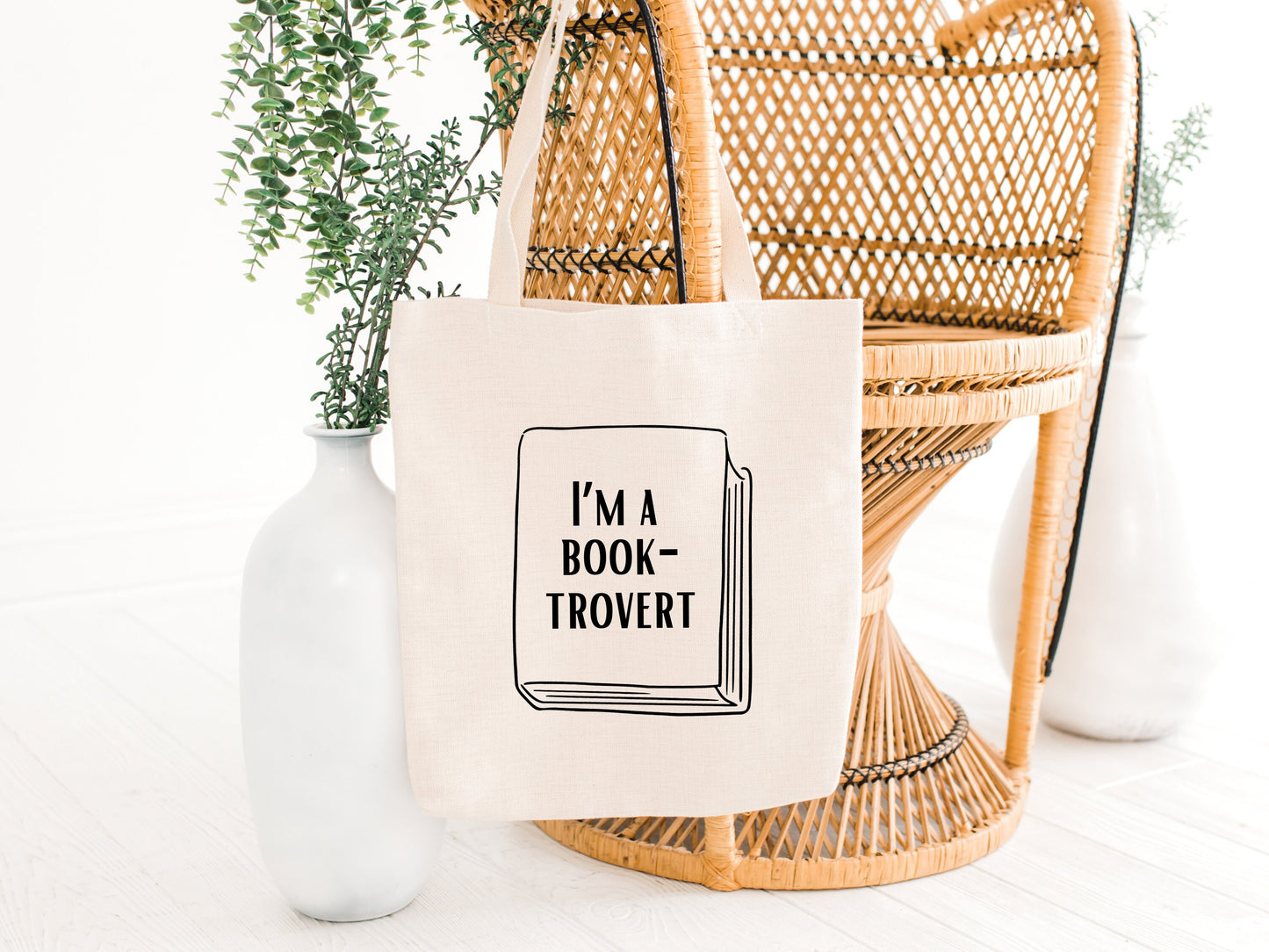 I'm a Book-Trovert Tote Bag