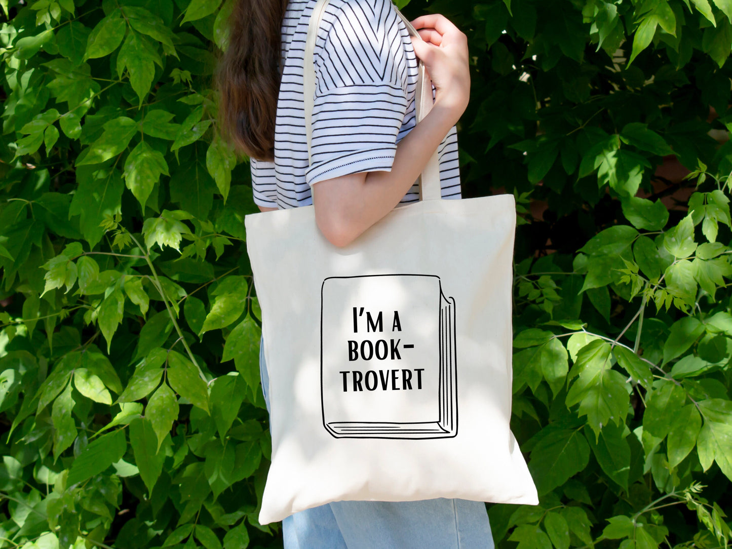 I'm a Book-Trovert Tote Bag